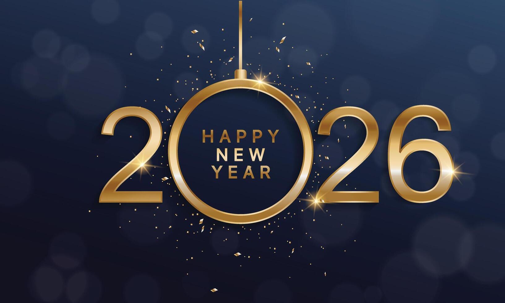 happy new year 2026 celebration with gold numbers vector